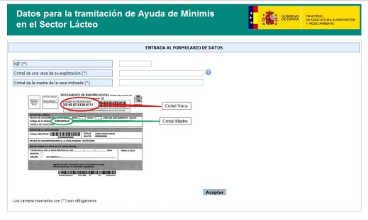 Pantalla de entrada Formulario Declaración