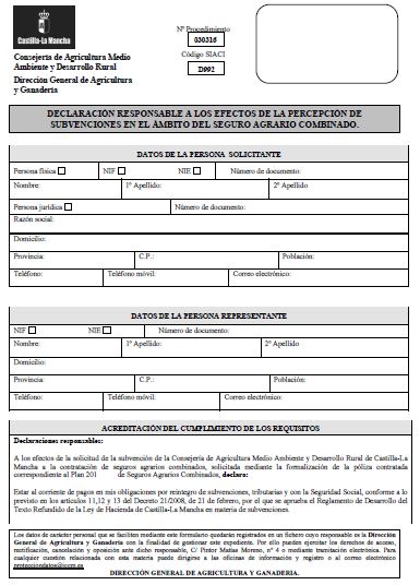 Modelo declaración cambio de cuenta bancaria