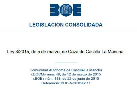 Modificación de la Ley de Caza de Castilla La Mancha
