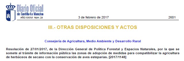 ZEPAs Esteparias Castilla-La Mancha