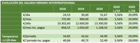 Salario Mínimo Interprofesional Agricultura a